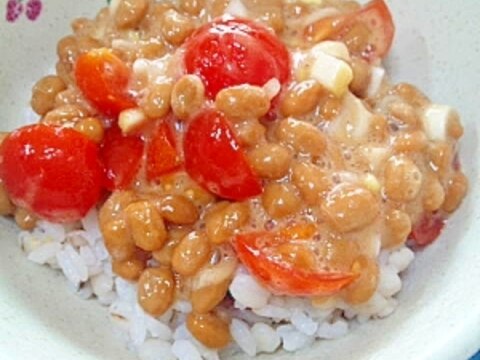 納豆の食べ方-トマト＆ネギ♪